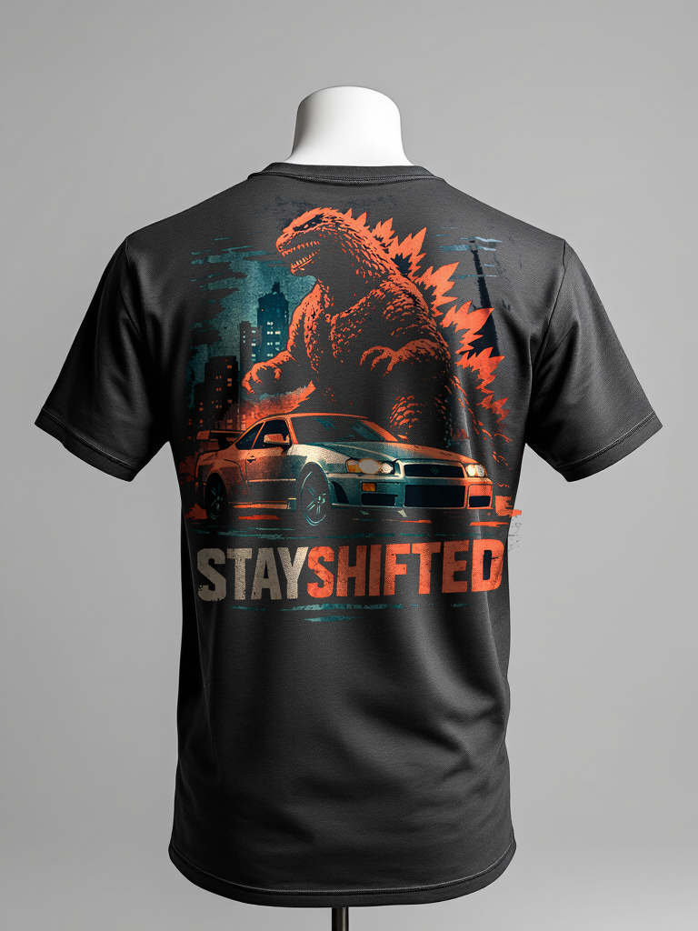 GTRzilla Tee — back — Charcoal