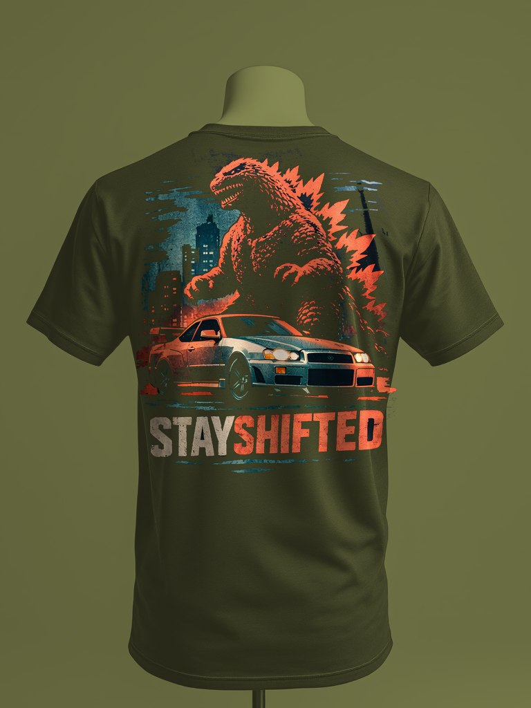 GTRzilla Tee — back — Olive